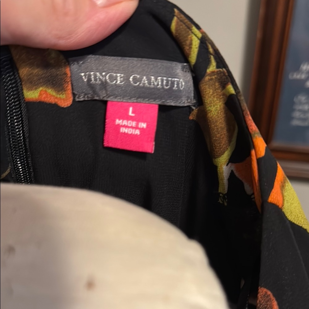 Vince Camuto Black and Orange Floral Dress
